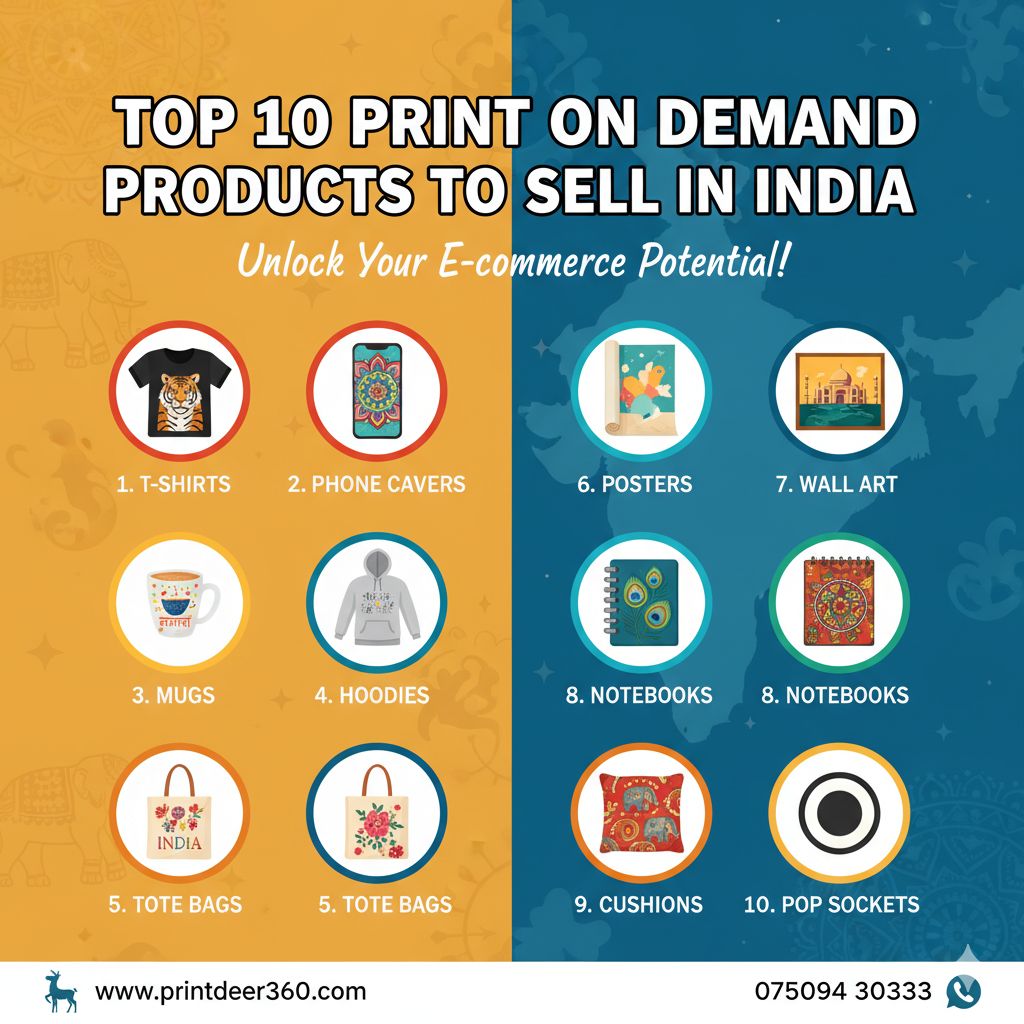 Top 10 Print on Demand Products to Sell in India | Print Deer