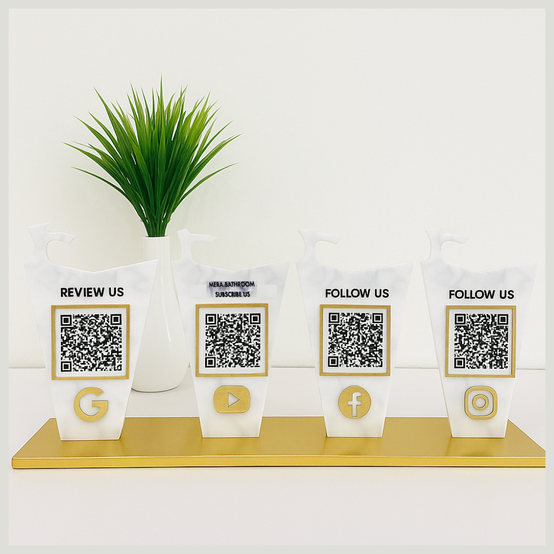 4 QR | CUSTOMIZED STANDEE FOR  SANITARY BUSINESS | WASHBASIN SHAPE STANDEE