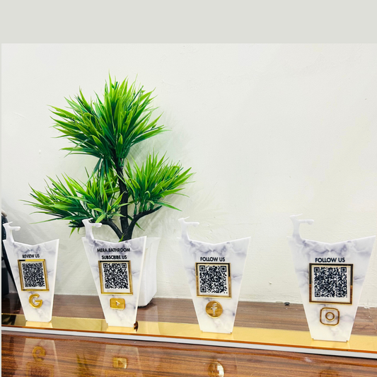 4 QR | CUSTOMIZED STANDEE FOR  SANITARY BUSINESS | WASHBASIN SHAPE STANDEE