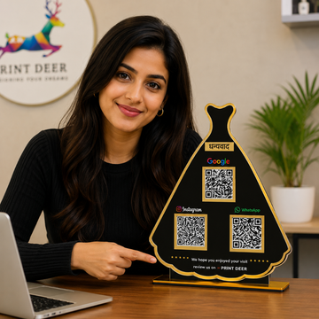 3 QR | PREMIUM QR STANDEE FOR HANDLOOM BUSINESS |CUSTOMISED SHAPE STANDEE