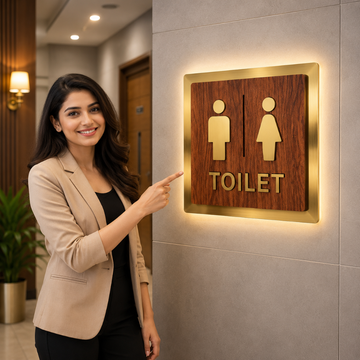 WASHROOM SIGNBOARDS| MDF + ACRYLIC MATERIAL  | CUSTOMISED SIGNBOARDS