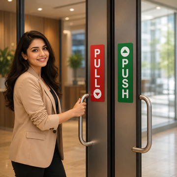 PULL & PUSH signage | 3D ACRYLIC |SIZE 6" x 2"  9" x 3"| PRINTDEER GWALIOR 360