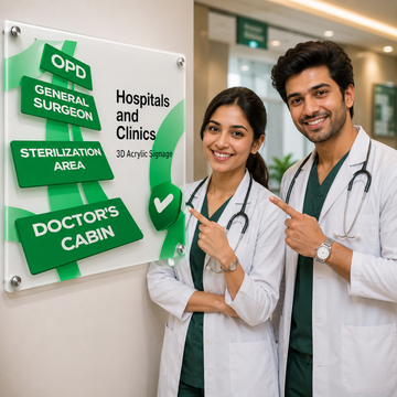 3D Acrylic Signs for hospitals and clinics| print deer Gwalior 360