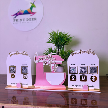 5 QR| Premium QR Standee For  Bakery business |Customized standee