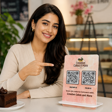 Single Qr mounted Stand | Uv printed Stand with NFC