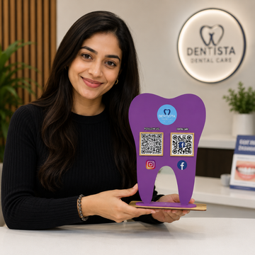 2Qr | Dental Stand | Dentist Design Standee | Thoth shaped stand