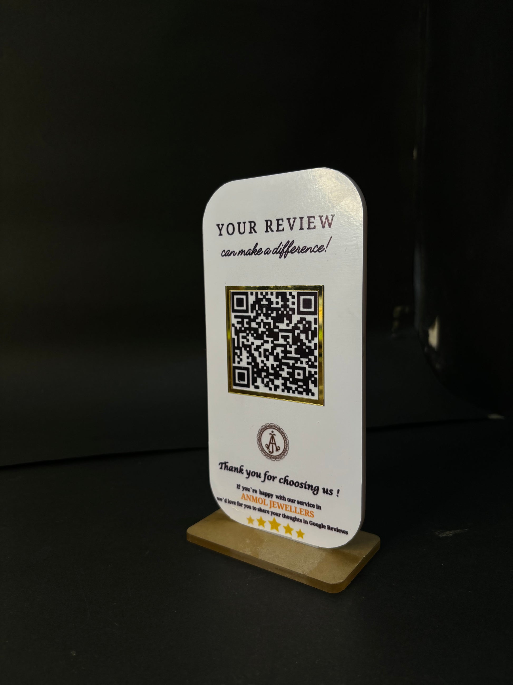 Premium Acrylic Single Qr Standee | NFC Enabled | Heavy Duty Material