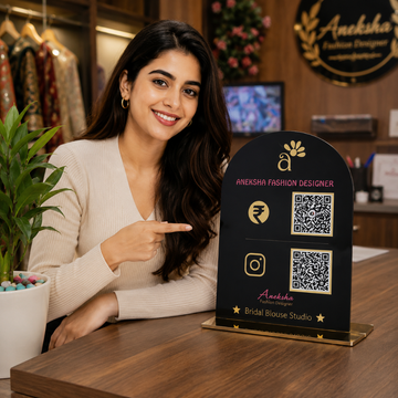 2 QR | Printing black Qr nfc standee|