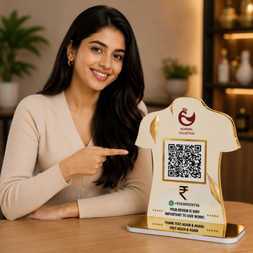 SINGLE CUSTOM QR STANDEE|T-SHIRT SHAPED STAND