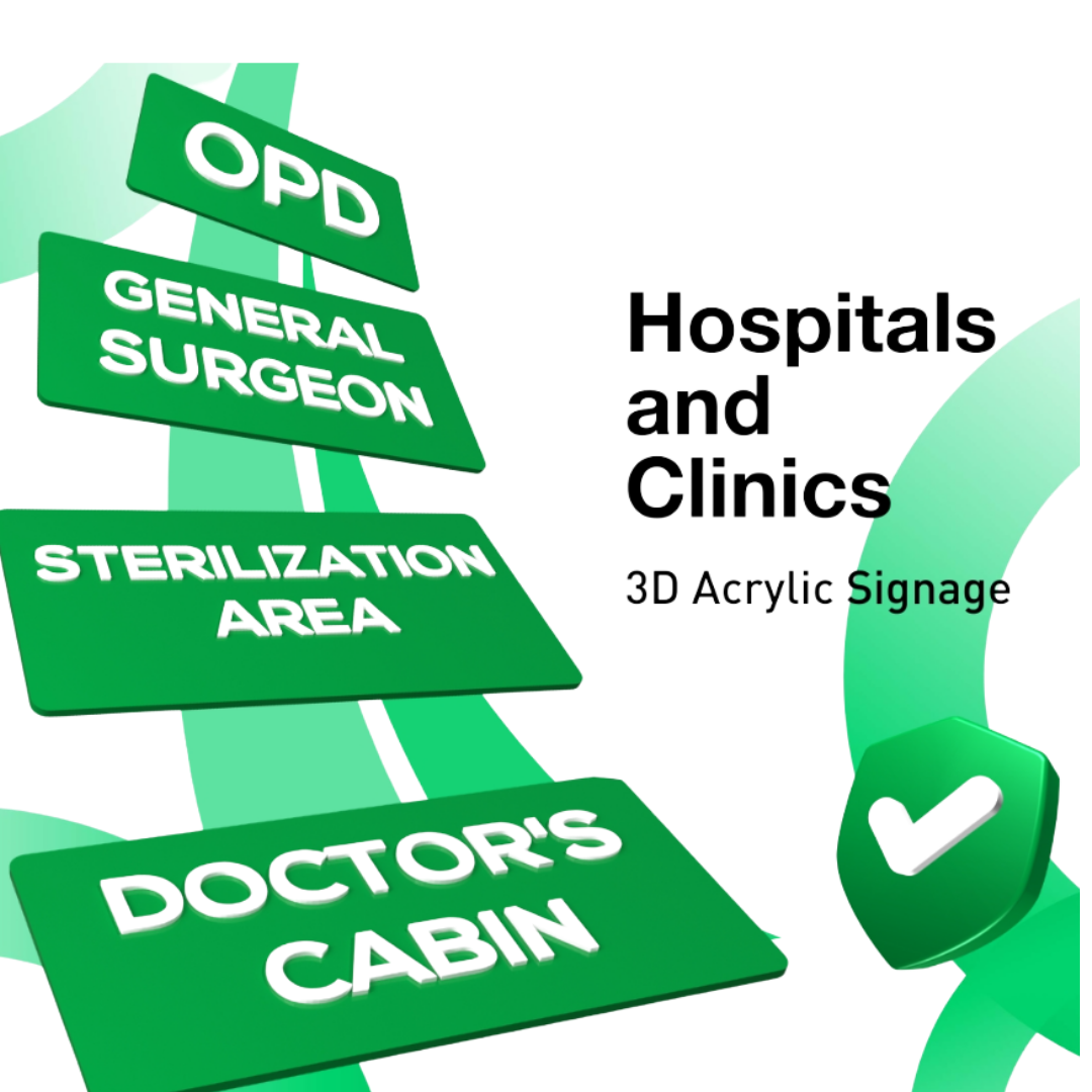 3D Acrylic Signs for hospitals and clinics| print deer Gwalior 360