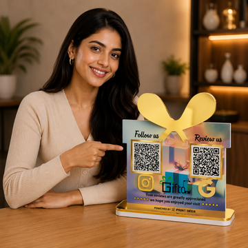 2Qr| GIFT SHAPE QR STANDEE  | Customized Standee NFC standee