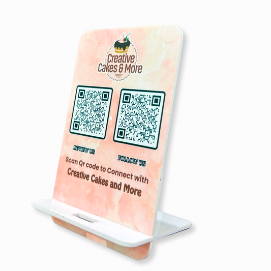 Single Qr mounted Stand | Uv printed Stand with NFC