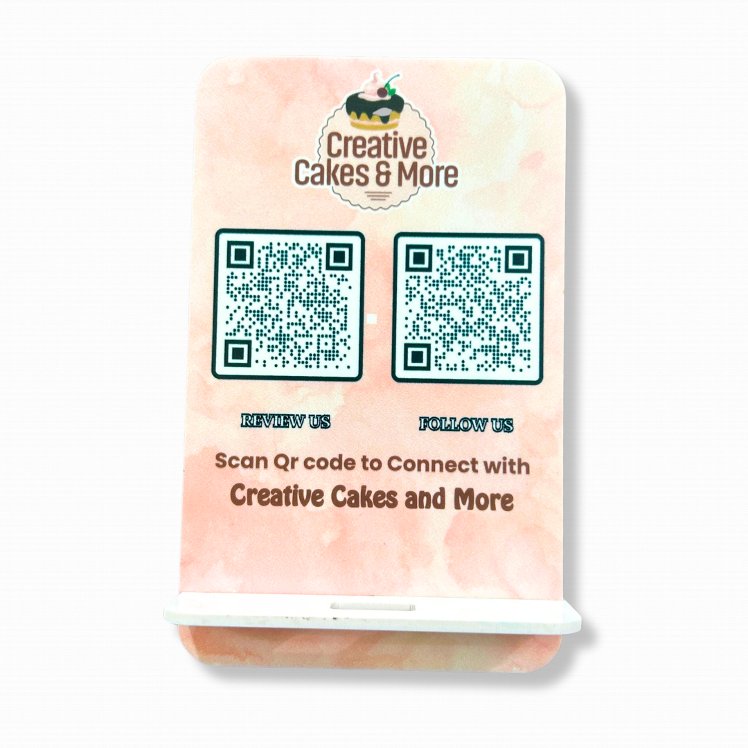 Single Qr mounted Stand | Uv printed Stand with NFC