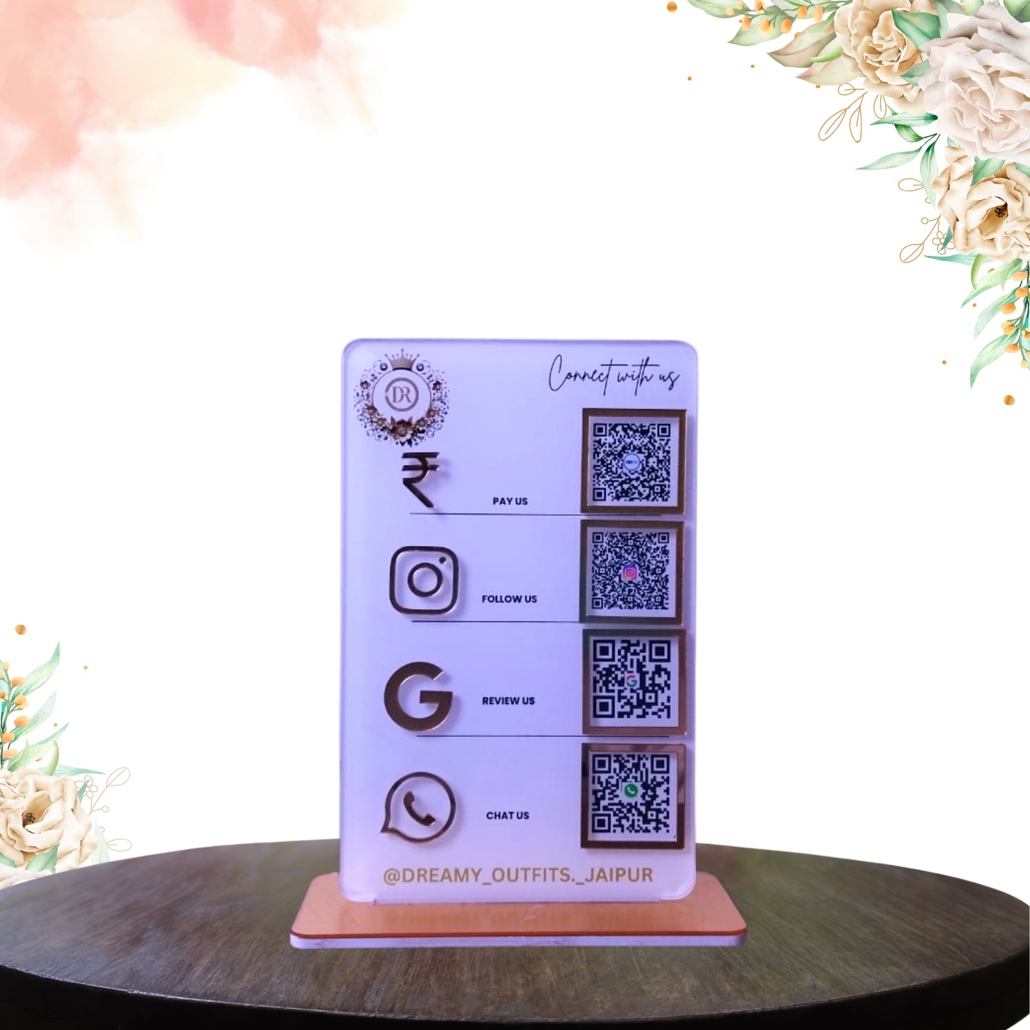 Stylish 4 QR size (5x8)  standee By PRINTDEER360 GWALIOR Custoisation vailable