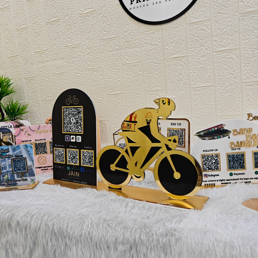 4 QR STANDEE | CUSTOMISED QR STANDEE FOR BICYCLES BUSINESS
