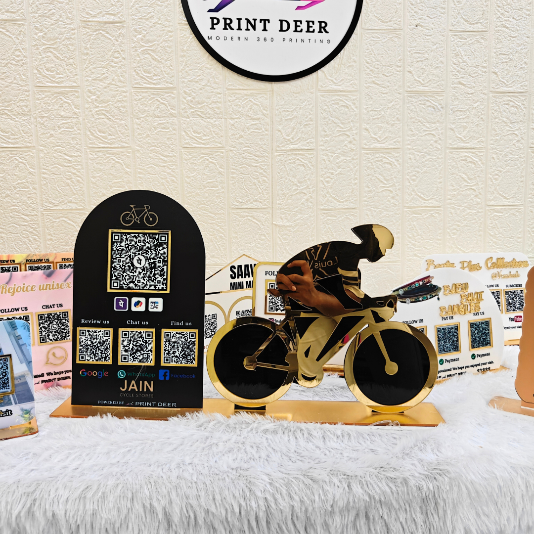 4 QR STANDEE | CUSTOMISED QR STANDEE FOR BICYCLES BUSINESS