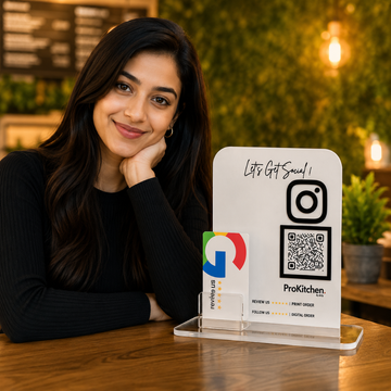 NFC SINGLE QR STANDEE WITH CARD HOLDER