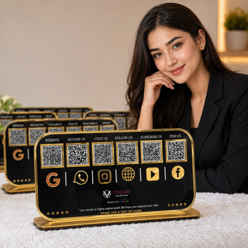 PREMIUM 6 QR STANDEE WITH GOLDEN RING