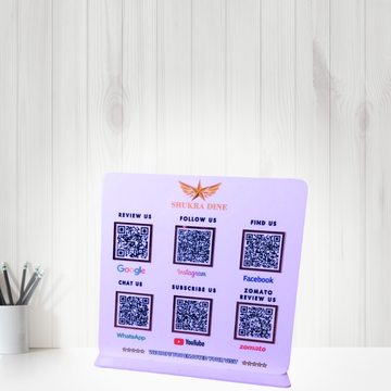 White  Standee Or Multiple Qr Display Standees (10x 10inches ) 6Qr Customisble