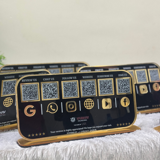 PREMIUM 6 QR STANDEE WITH GOLDEN RING
