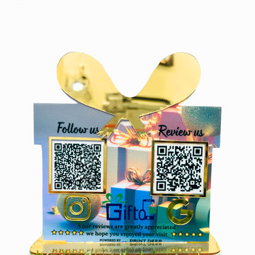 2Qr| GIFT SHAPE QR STANDEE  | Customized Standee NFC standee