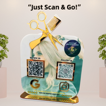 2 QR STANDEE | CUSTOMIZED SALON QR STANDEE