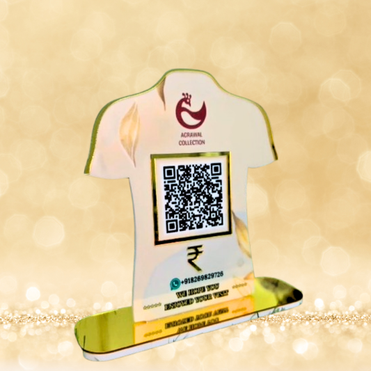 SINGLE CUSTOM QR STANDEE|T-SHIRT SHAPED STAND