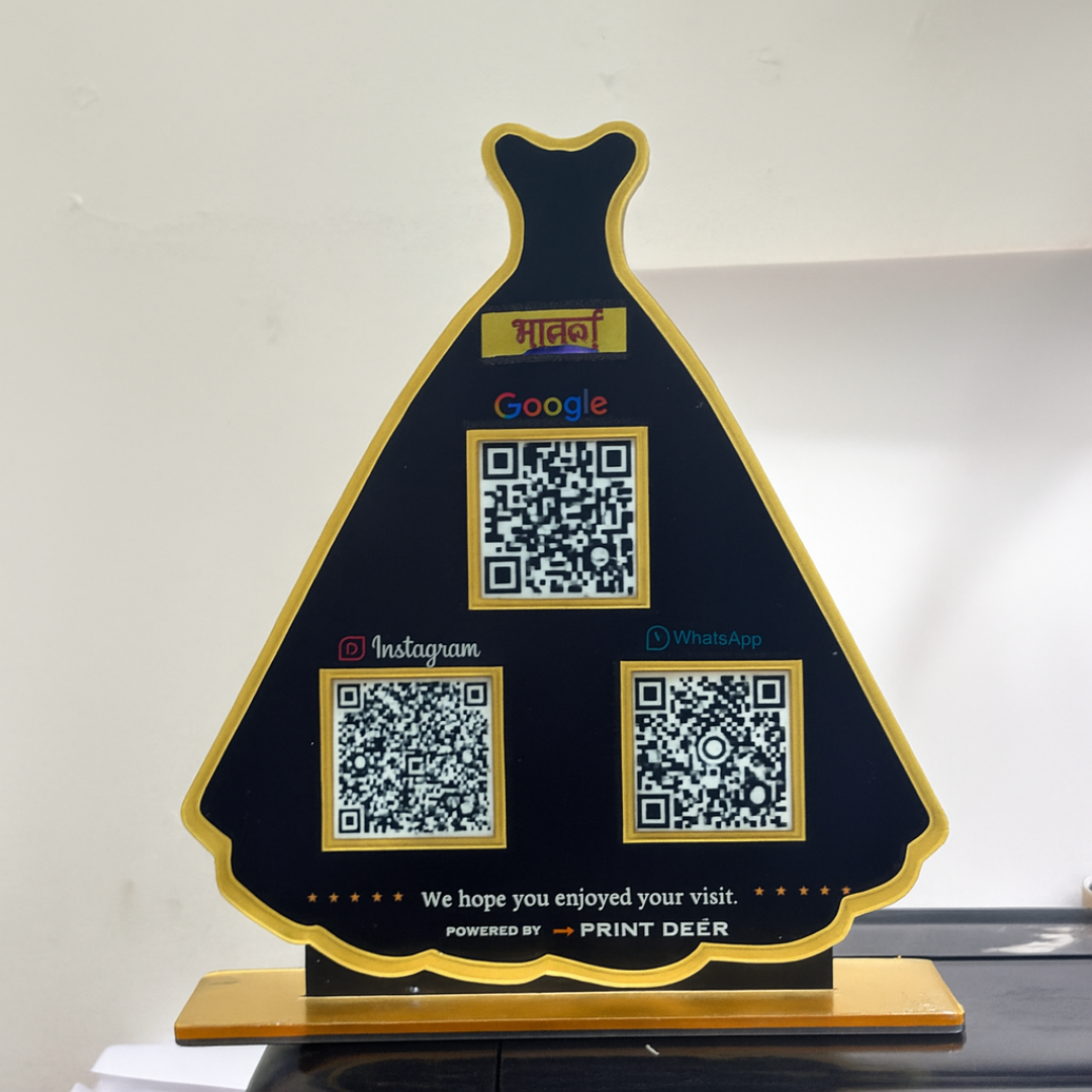 3 QR | PREMIUM QR STANDEE FOR HANDLOOM BUSINESS |CUSTOMISED SHAPE STANDEE