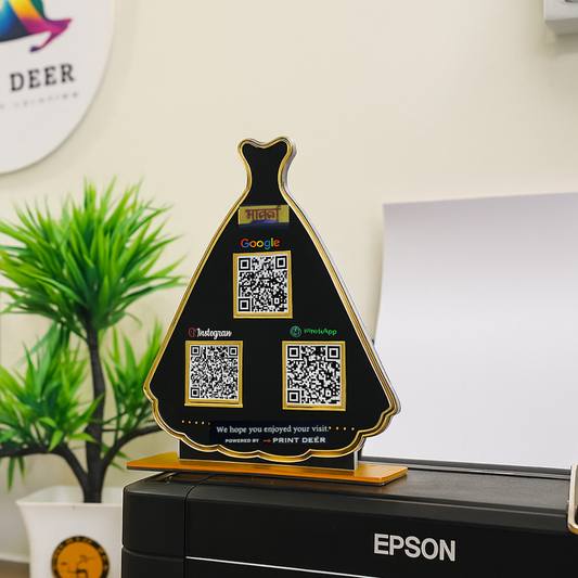 3 QR | PREMIUM QR STANDEE FOR HANDLOOM BUSINESS |CUSTOMISED SHAPE STANDEE