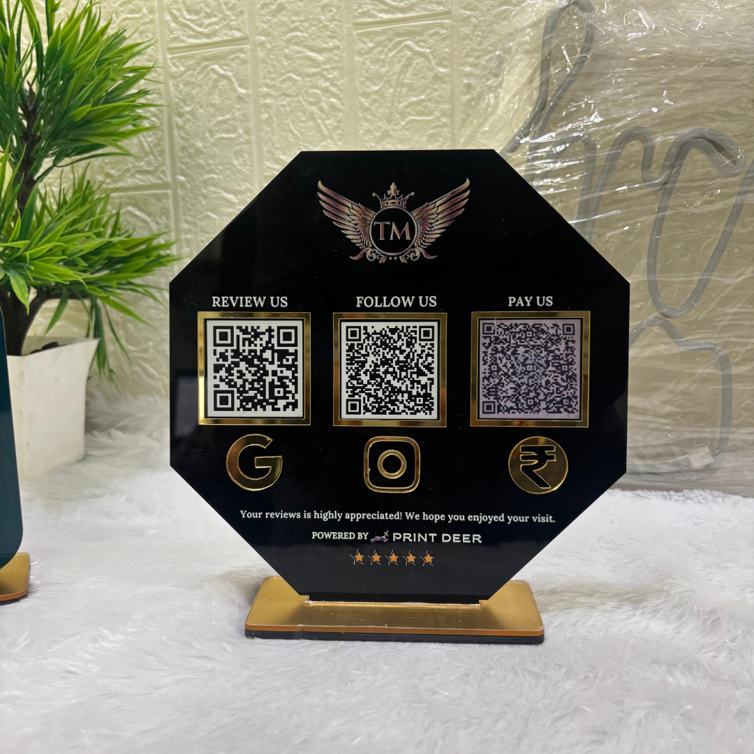 2 QR ,3 QR |  OCTA SHAPE QR STANDEE