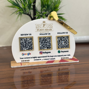 3 QR STANDEE | CUSTOM SHAPE FOR SALON & MAKEUP STUDIO