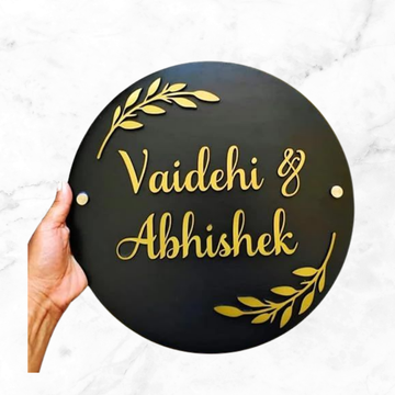ACRYLIC 3D NAME PLATE WITH MIRROR GOLD LETTERING  | PRINTDEER GWALIOR 360