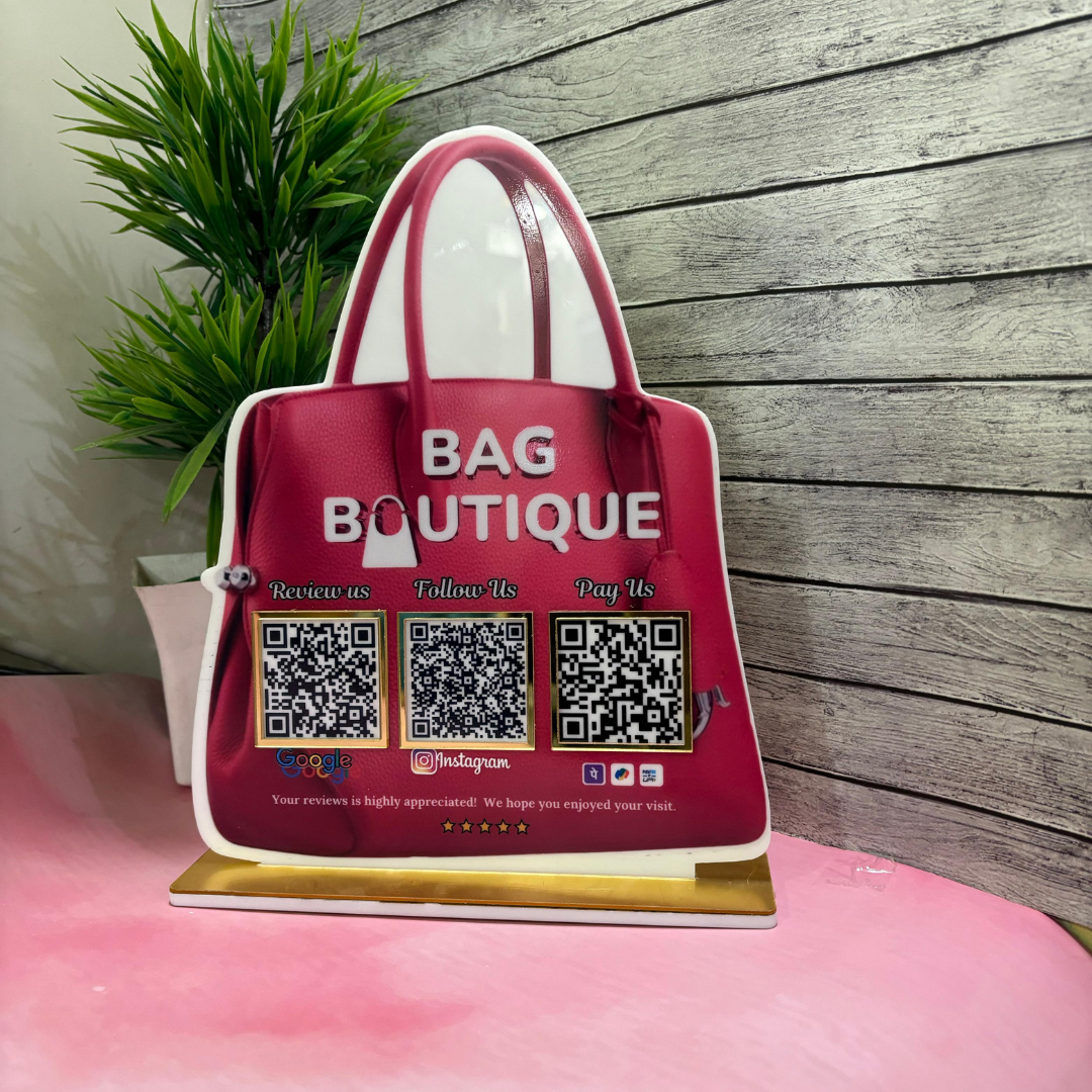 3 QR| Customized  QR STANDEE BAG SHAPE