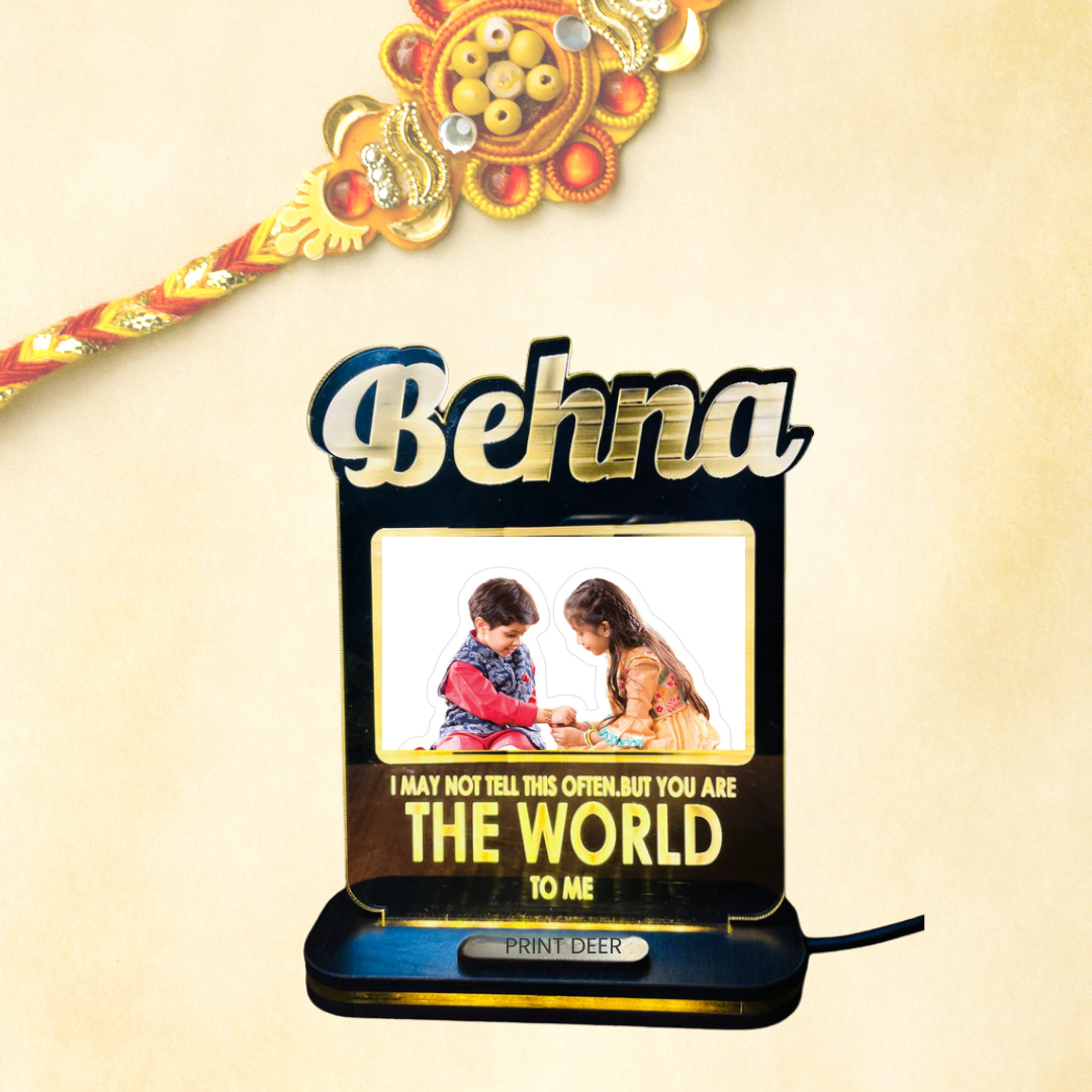 Behna special Raksha Bandhan Customized  Lamp