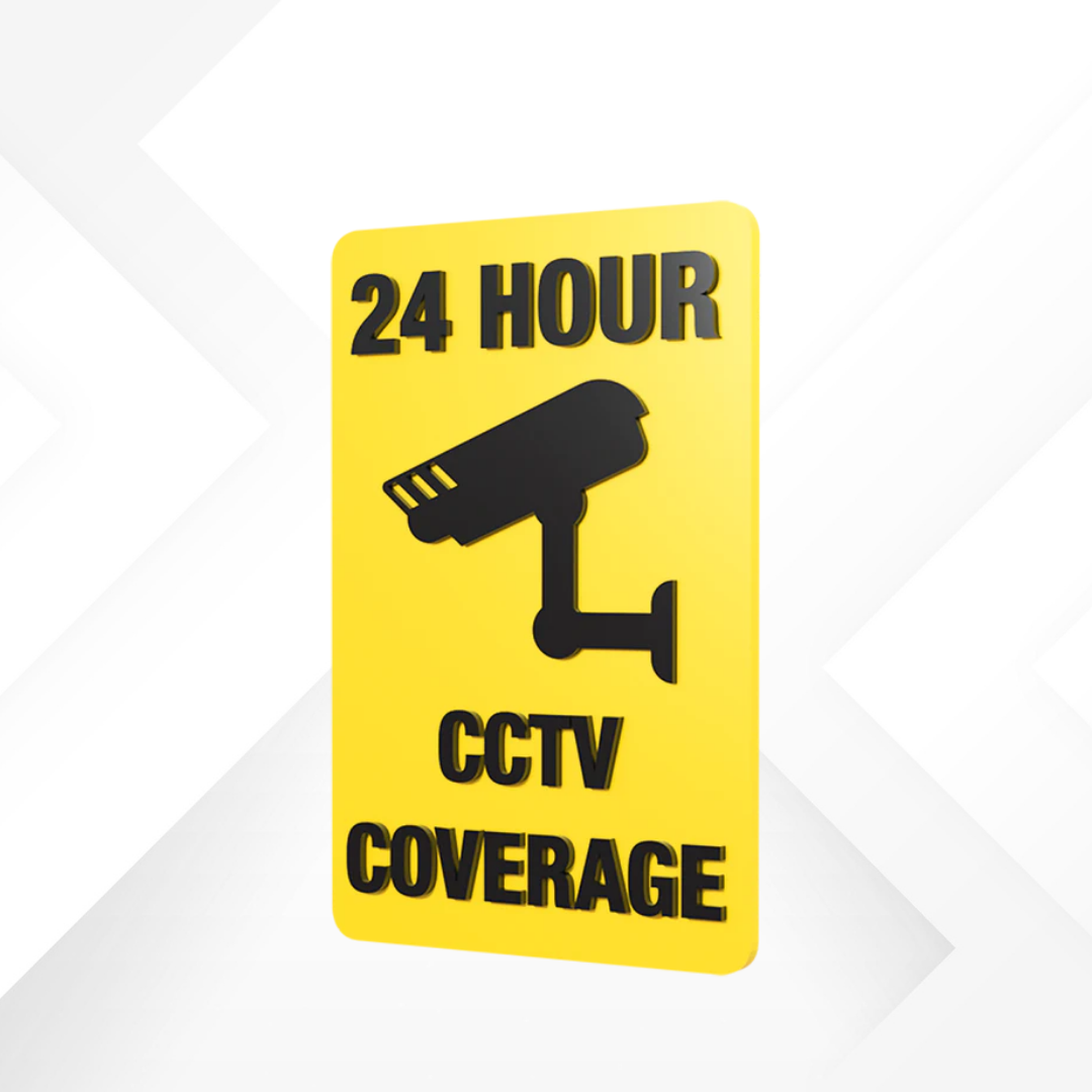 24 Hour CCTV coverage | Custom Acrylic | size 4.5" X 7"|PRINTDEER GWALIOR 360