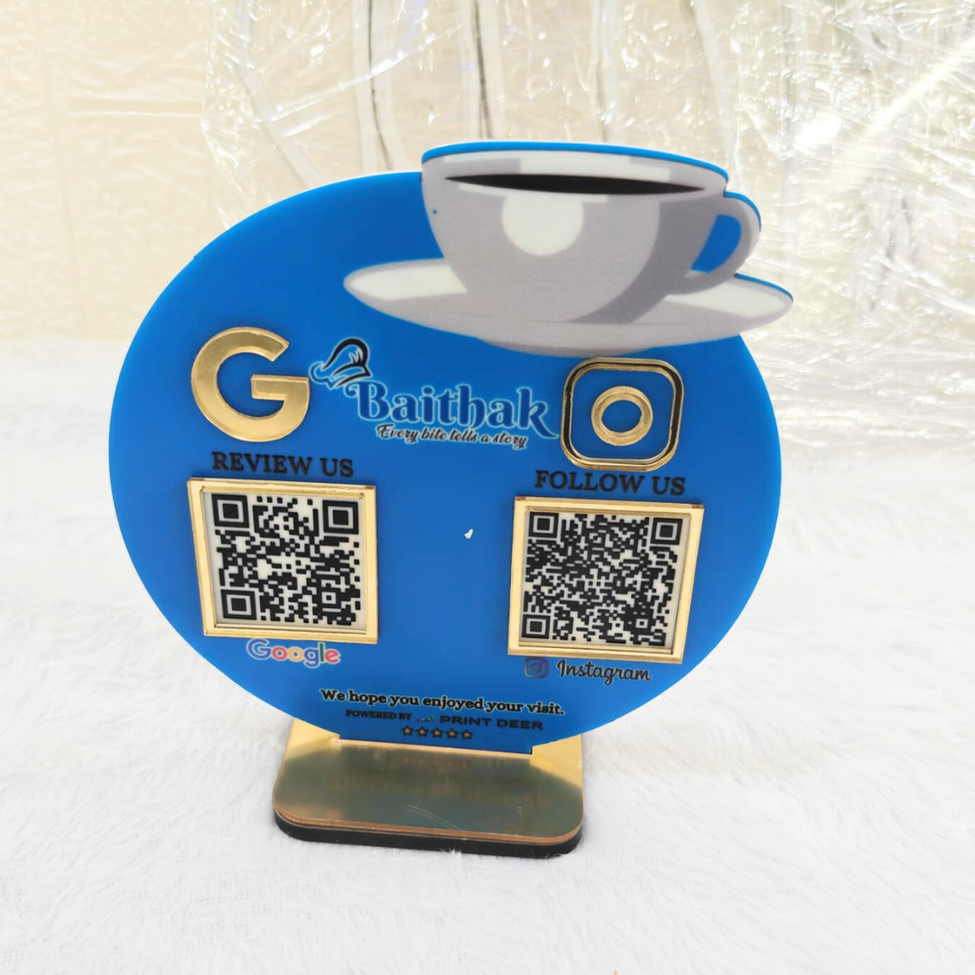 2QR CUSTOMISED STANDEE|TEA / COFFEE-CUP STAND|