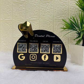 4QR PREMIUM QR STANDEE |CUSTOMISED DENTAL SHAPE QR STANDEE
