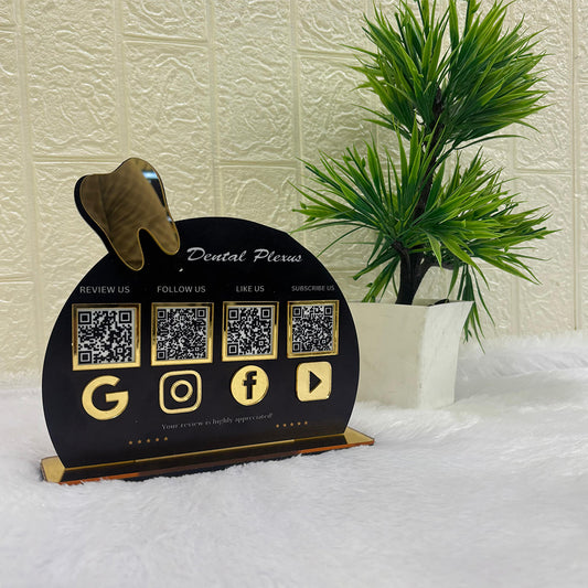 4QR PREMIUM QR STANDEE |CUSTOMISED DENTAL SHAPE QR STANDEE