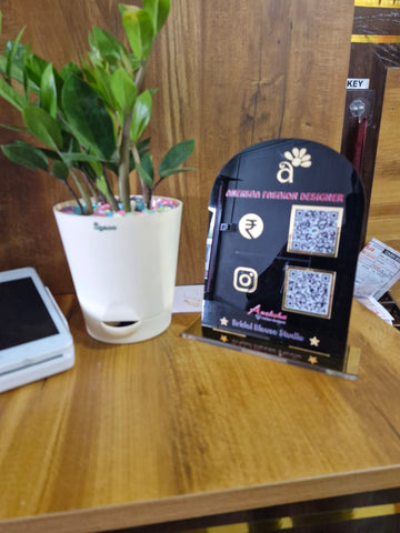 Multi Qr Display Standee | Customisable - Single Qr | 2 Qr |  3Qr (Size 6x8 Inches)