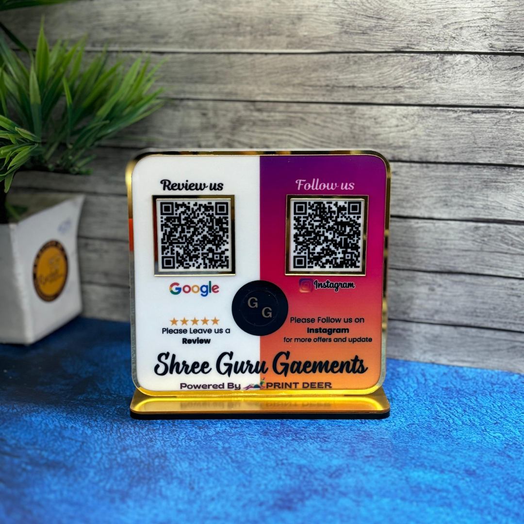 2QR| CUSTOMED PREMIUM  SMART STANDEE - GOOGLE & INSTAGRAM THEME