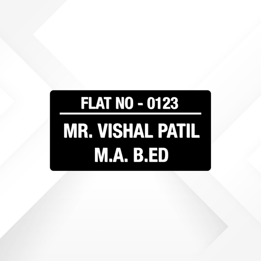 Nameplate | Home nameplate | Flat nameplate | SIZE 10" x 5"  12" x 6"|Custom Acrylic |PRINTDEER GWALIOR 360