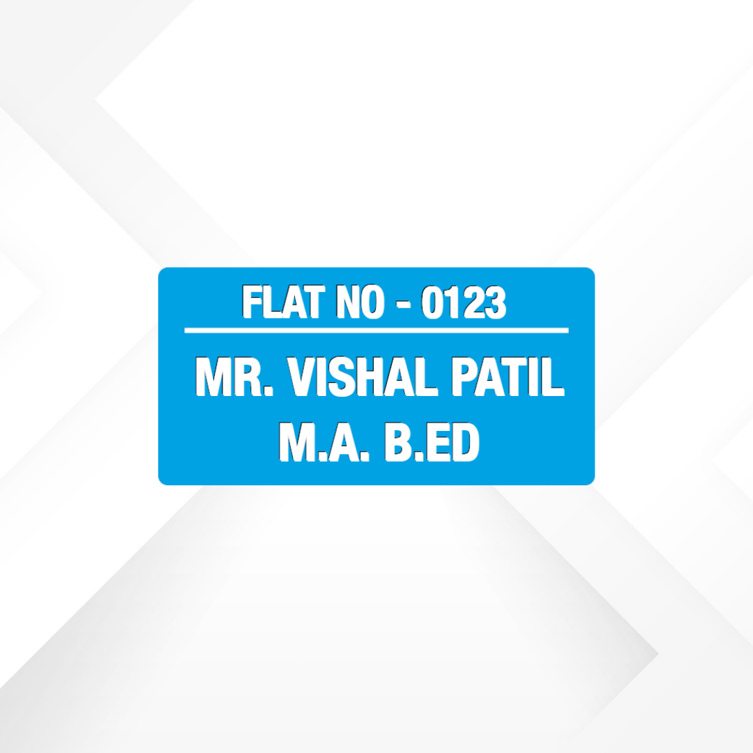 Nameplate | Home nameplate | Flat nameplate | SIZE 10" x 5"  12" x 6"|Custom Acrylic |PRINTDEER GWALIOR 360