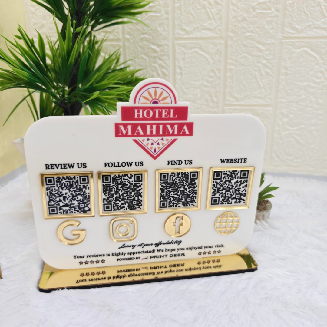 4 QR| CUSTOMISED QR STANDEE CUT OUT LOGO  SHAPE