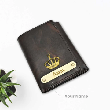 Trifold Men's Wallet | Customized With Name & Charm | Perfect for Gift