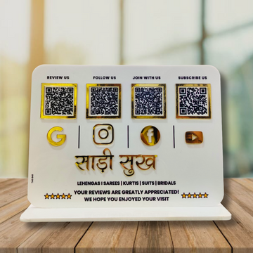 Multiple Qr Display Standee (6x8inches) 2Qr | 3Qr | 4Qr Customisble