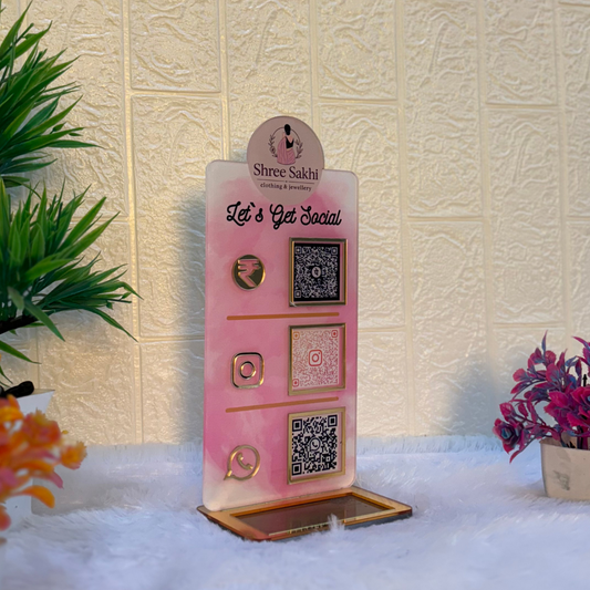 3QR STANDEE | CUSTOMISED PREMIUM QR STANDEE WTIH CARD HOLDER