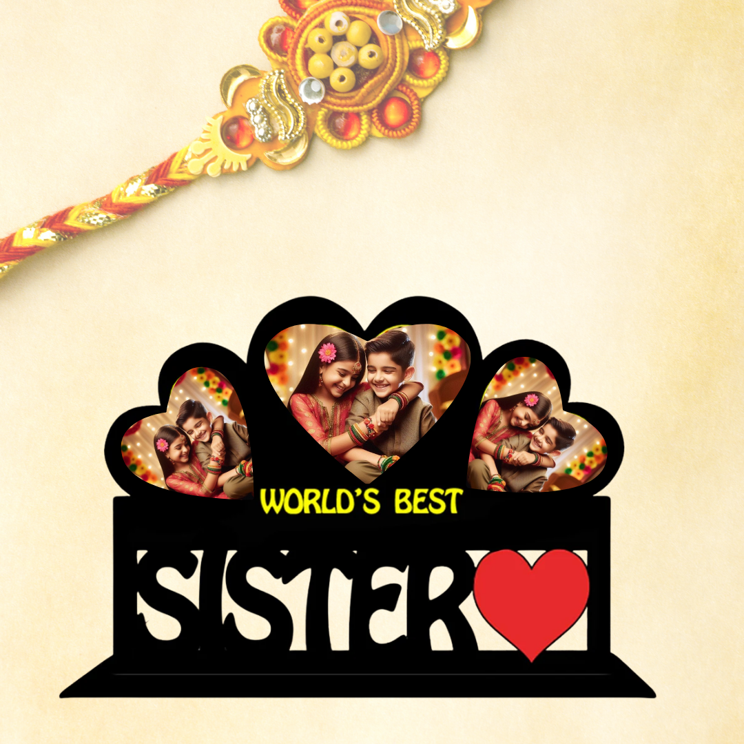 Customized Wooden Photo Frame Table Top for Sister