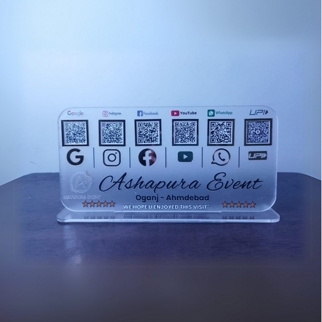 6Qr Customizable Multiple or Display Standee frosted qr standee