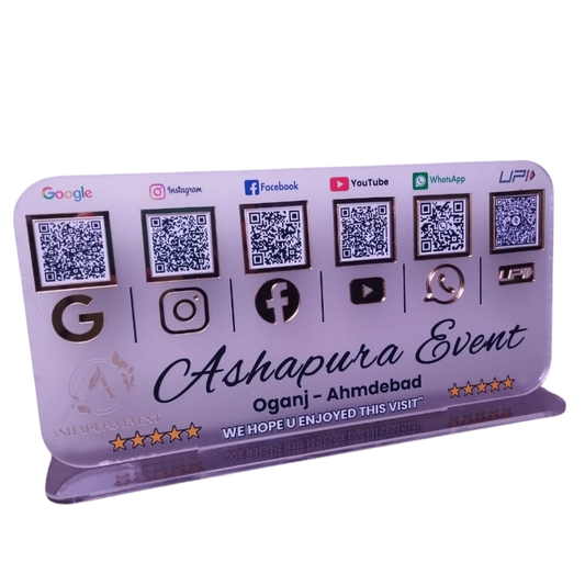 6Qr Customizable Multiple or Display Standee frosted qr standee
