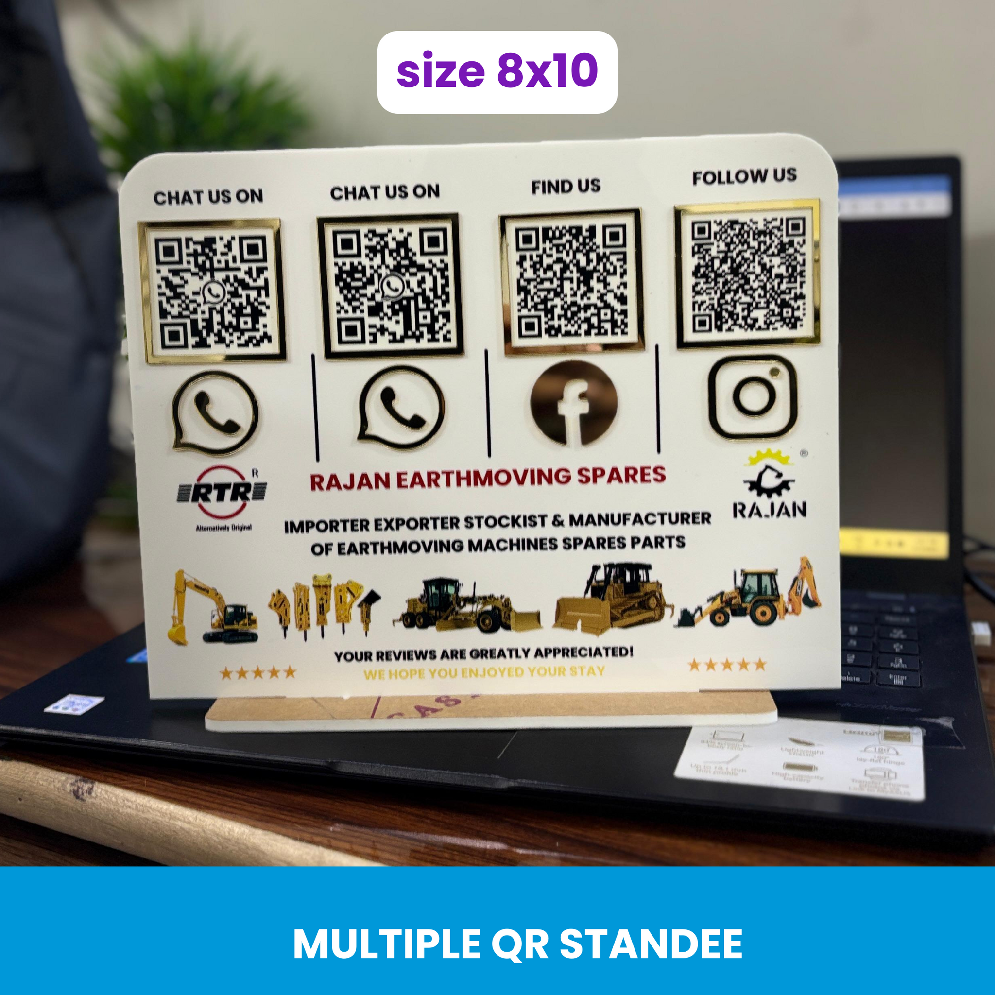 Printing Multiple QR premium display standee 8*10Print Deer Modern 360 Printing in Gwalior